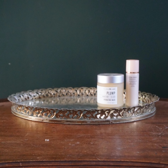 vtg mid century modern mirror vanity tray - Picture 2 of 5